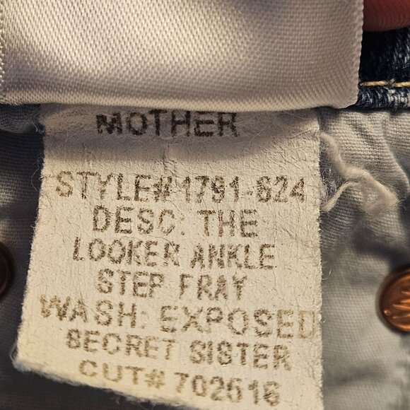 Mother Women Mid-Rise The Looker ankle step fray Jeans 25 Indie Clean Girl - Picture 6 of 16